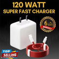 120 Watt Ultra-Fast Charger; 120-Watt Wall Powerr Adapter; 120 Watt Fast Charging Mobile Charger, Compatible With Compatible