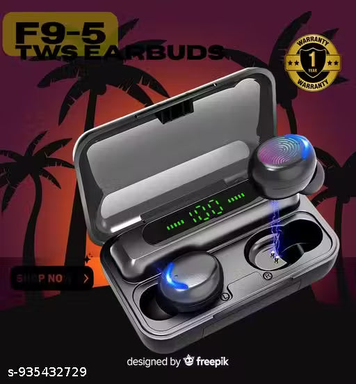 TWS Bluetooth Earbuds with LED Display Wireless Earphones Deep Bass Stereo Sound Mini Earbuds with Charging Box