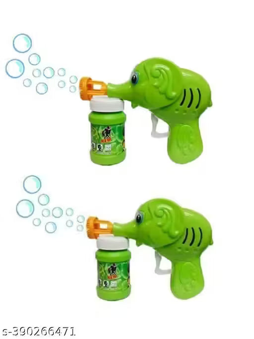 Pack of -2 Bubble Gun Elephant Hand-Pressing Bubble Gun Toy for Kids with Bubble Liquid Bottle Fun Loading for Kids,