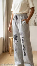 Grey Spider Web Printed Baggy Lower | Unisex Y2K Track Pant