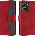 Flip Cover Vivo T2x 5G Compatible for Vivo T2x 5G Stylish Designer Trendy Girls Cover Artificial Leather Printed Flip Cover for Vivo T2x 5G Flip Cover Executive Red, Magnetic Closure