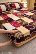 Bedsheet Elastic Fitted glace cotton good fabric with 2 pillow cover Fit It and Forget it