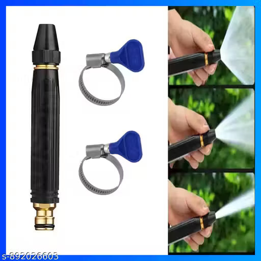 Water Spray Gun for Car Wash Bike Washing Gun for 1/2" Hose Pipe High Pressure Water Gun Nozzle Adjustable Car Washer Gun Brass Jet Water Spray Nozzle for Garden & Window,