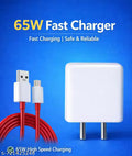 65W Wall Charger with Type-C Cable | Mobile Fast Charging Adapter | Android Charger