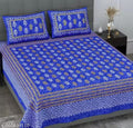 Jaipuri pure cotton double bed bedsheet with two pillow covers