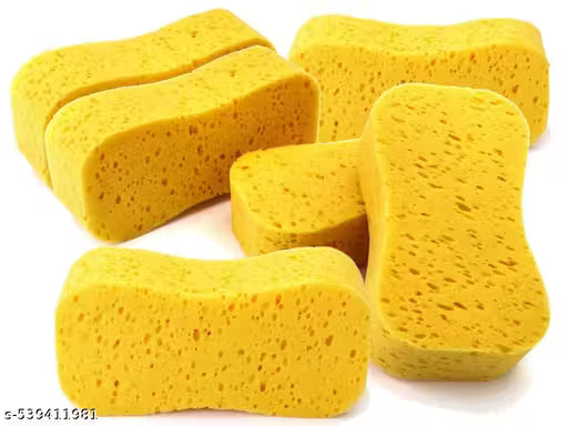 Super Absorbent Yellow Car Wash Sponges | Sponge for Car and Bike Washing | Multipurpose Cleaning Sponge for Kitchen