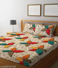 Glace-Cotton Bedsheet For Single/Double Bed With Pillow Cover