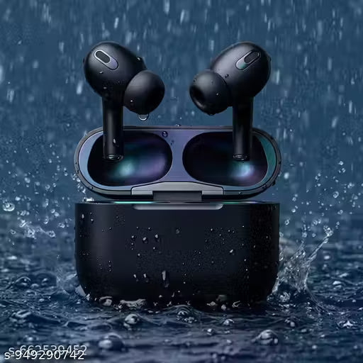 Matrixx Airbud Pro Black TWS | Bluetooth 5.3 Earbuds with Mic | IPX5 Waterproof | Wireless Earpods | Fast Charging Case | Long Battery