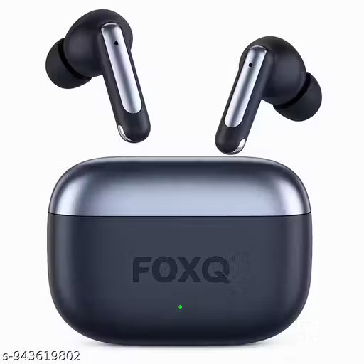 FOXQ 141 Pro Wireless Bluetooth Earbuds v5.4 | 40H Playtime | AI ENC Calling | Touch Control | IPX4 Waterproof | Type-C Fast Charging | 6 Months Warranty