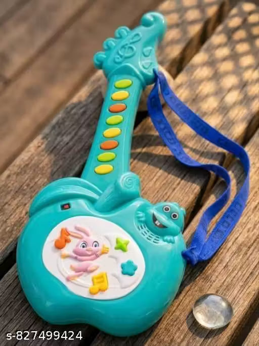 MULLICK Presents Kids Musical Guitar Toy with Sound – Colorful Baby Learning Music Instrument for Toddlers & Children | Educational Interactive Guitar Toy with Strap (Blue)