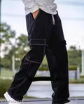 boys denim teens cargo.-Casual Black Baggy Denim Jeans-Casual Teen CARGO