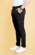 Men Textured Lycra Blend cargo pant