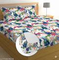 Super Soft Glace Cotton All Round Elastic Fitted Double Bed Bedsheet with 2 Pillow Covers-72x78x8 Inches-fiteed_Double