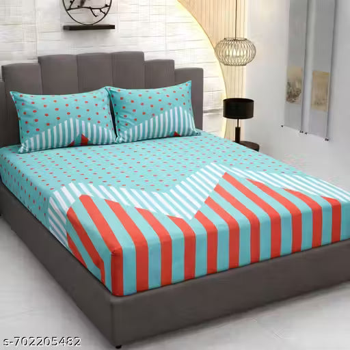 78'' X 72'' inches Elastic Fitted Bedsheet with 2 Jumbo pillow cover