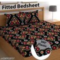 Cotton Elastic All Around Fitted King Size Double Bed Bedsheet with 2 Pillow Covers | Floral Printed Bedsheet Combo | Fits Upto 8” Mattress |