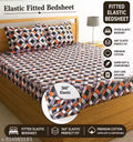 1 Double Elastic Fitted 360'' Elastic Bedsheet with two matching Pillow covers