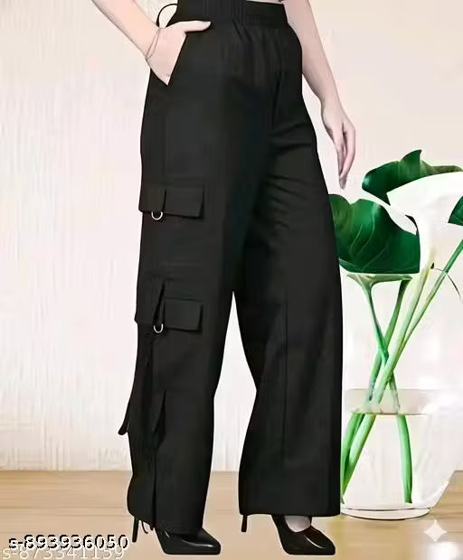 High-Waisted Polyester Pants for Women – Comfortable, Breathable & Easy Care