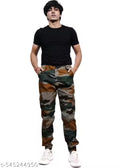 Army Style Camouflage Multipocket Track Pants Trendy Cargo Joggers Men