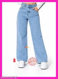 WOMEN STYLISH & TRENDING STRAIGHT FIT LOOZ FIT BLUE JEANS