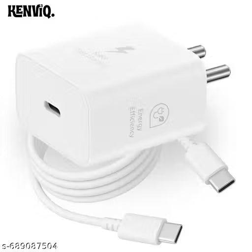 Kenviq 25W Pd New Charger with Type C to C Cable Compatible with Smartphones , Super Fast Charging For Sam-sung G-alaxy devices