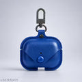 Premium Blue Silicone Leather Finish Cover Case Compatible with AirPods Pro 2 with Keychain Hook