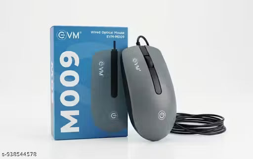 EVM-M009 High Precision Wired Optical Mouse - Sleek Grey Design high quality .