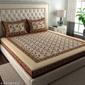 Jaipuri Double Bed Cotton Bedsheet with 2 Pillow Cover