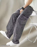Regular Fit Mid Rise Washed Denim Jogger Jeans