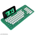 Portronics Bubble Square Wireless Keyboard with Bluetooth + 2.4 GHz USB Receiver (Dual Connectivity), Pair 3 Devices Max