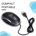 WIRED OPTICAL MOUSE - Computer Mouse, Mini LED Light Wired USB Optical Mouse for PC and Laptop Computer Mouse High Quality Best Wired Mouse (Black), Pack of 1)