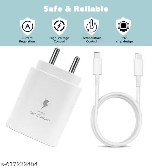 45W USB-C PD Super Fast Charger with Cable | Compatible for Samsung, Google Pixel, OnePlus, iPhone 15, Realme, Redmi, Vivo, Oppo Smartphones.