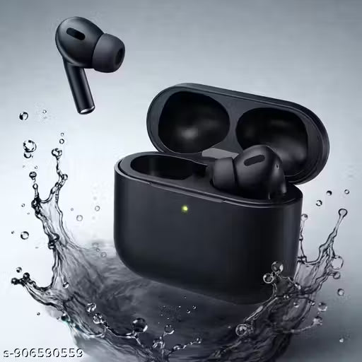 HD Mic Black Airbud Pro | TWS Bluetooth Earpods With Mic | BT 5.3 Chip | IPX5 Waterproof | True Wireless Earbuds | Fast Charging Case