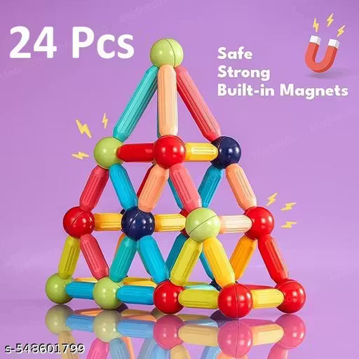 Pixel Toys 24 Pcs Magnetic Sticks Stacking Building Blocks Toy for Kids | Preschool Educational Sensory, Learning & Development Magnetic Sticks