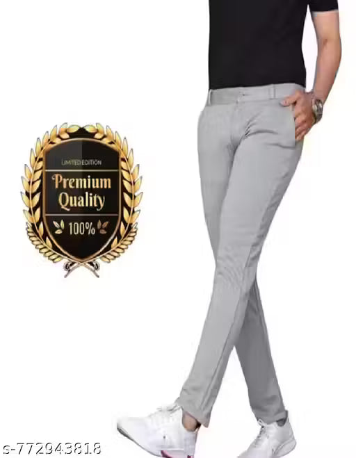 Men Lycra Blend Designer Latest Trending Formal Trousers For Man