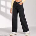 Girls Straight Fit Jeans High Waist Denim Pants Stylish Casual Korean Fashion Trendy Daily Wear