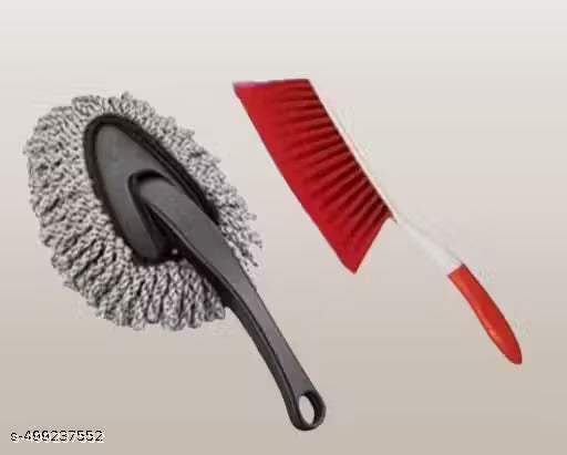 Mini Microfiber Car Duster with Carpet Cleaning Brush | Small Microfiber Feather Brush with Handle | Car Brush Duster for Car Cleaning Dusting | Fan Cleaning carpet/car duster (Pack of 2)