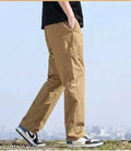 Syleno Fashion Men Solid 100% Cotton Cargo Pants Regular Fit Multi Pocket Casual Wear (Grey)