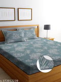 LUXORO HOMES DOUBLE BED ELASTIC FITTED BEDSHEET WITH 2 PILLOW COVERS