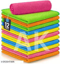 AKAAY Microfibre Cleaning Cloth – 280 GSM, Pack of 12, 40x40 cm, Soft & Lint-Free Multipurpose Towel for Car, Bike & Home (Multicolour)