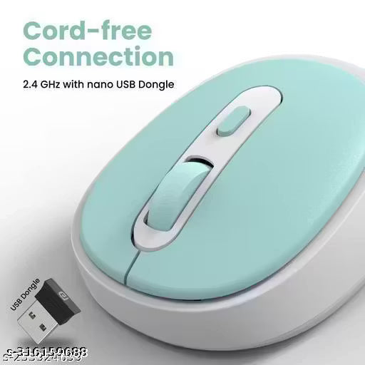Portronics Toad 27 Wireless Mouse, Silent Buttons, 2.4 GHz with USB Nano Dongle for PC/Mac/Laptop, 1200 DPI Optical Tracking,