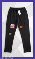 Trendy Men Black Solid Slim Fit Cargo Track PantsMen's cargo lower, black trackpants with pockets, gym joggers, casual track pants for men, multi-pocket lower.