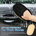 Car Wash Gloves, Lint Free Scrubber High Density Car Wash Wool Glove Microfiber Wool Soft Automotive Car Washing Cleaning