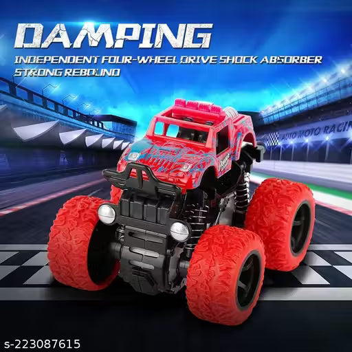 SWASHAA Monster Friction Powered Truck Pull Back Cars Toys, Manual 360 Degree Stunt Car Friction Powered Cars Push go Truck for Toddlers Kids