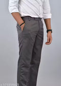 Men's Non Strechable blue Formal Pant| Classic Pant With Solid Pattern| grey formal pant