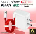 65 Watt 6A Super Fast Mobile Charger for Mobile with Detachable Red & White Cable (White, Cable Included) Supports Supervooc, VOOC, Warp, Dash, SuperDart & Fast Charging