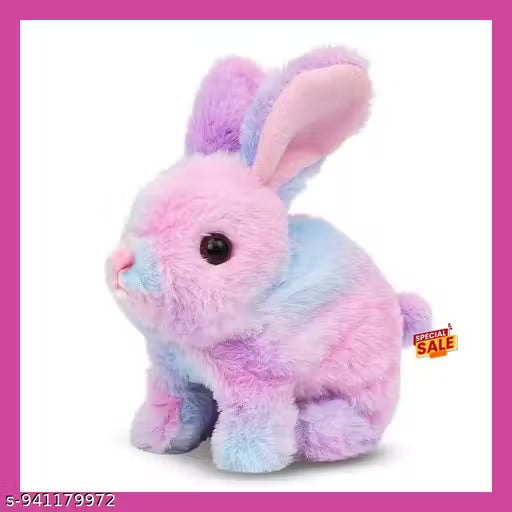 Hopping Walking Bunny Toy with Sounds, Jumping Rabbit Wiggling Ears, Twitching Mouth and Nose, Educational Interactive Bunny Rabbit Toy for Baby Kids