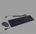 Premium Wired USB Keyboard and Mouse Combo for PC & Laptop | Full Size Desktop Keyboard with Optical Mouse Set (Black)