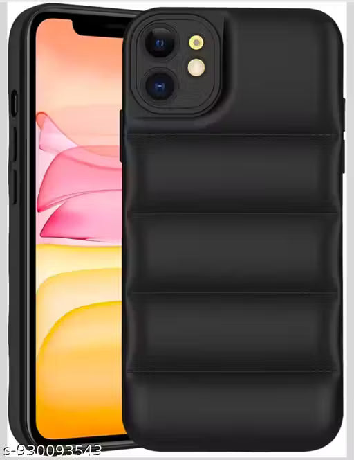BHAAVYACRAFT Silicone Case Cover for iPhone 11 Puffer Edition | Scratch Resistance Mobile Cover, Camra Protection For iPhone 11 (Black)