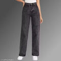 WOMEN GREY BLAST WIDE LEG JEANS