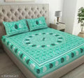 Jaipuri Cotton Bedsheet For Double Size Bed 1+2 pack 100% Cotton